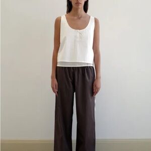 Deiji Studios Ease Trouser Chocolate 100% cotton, NWT
